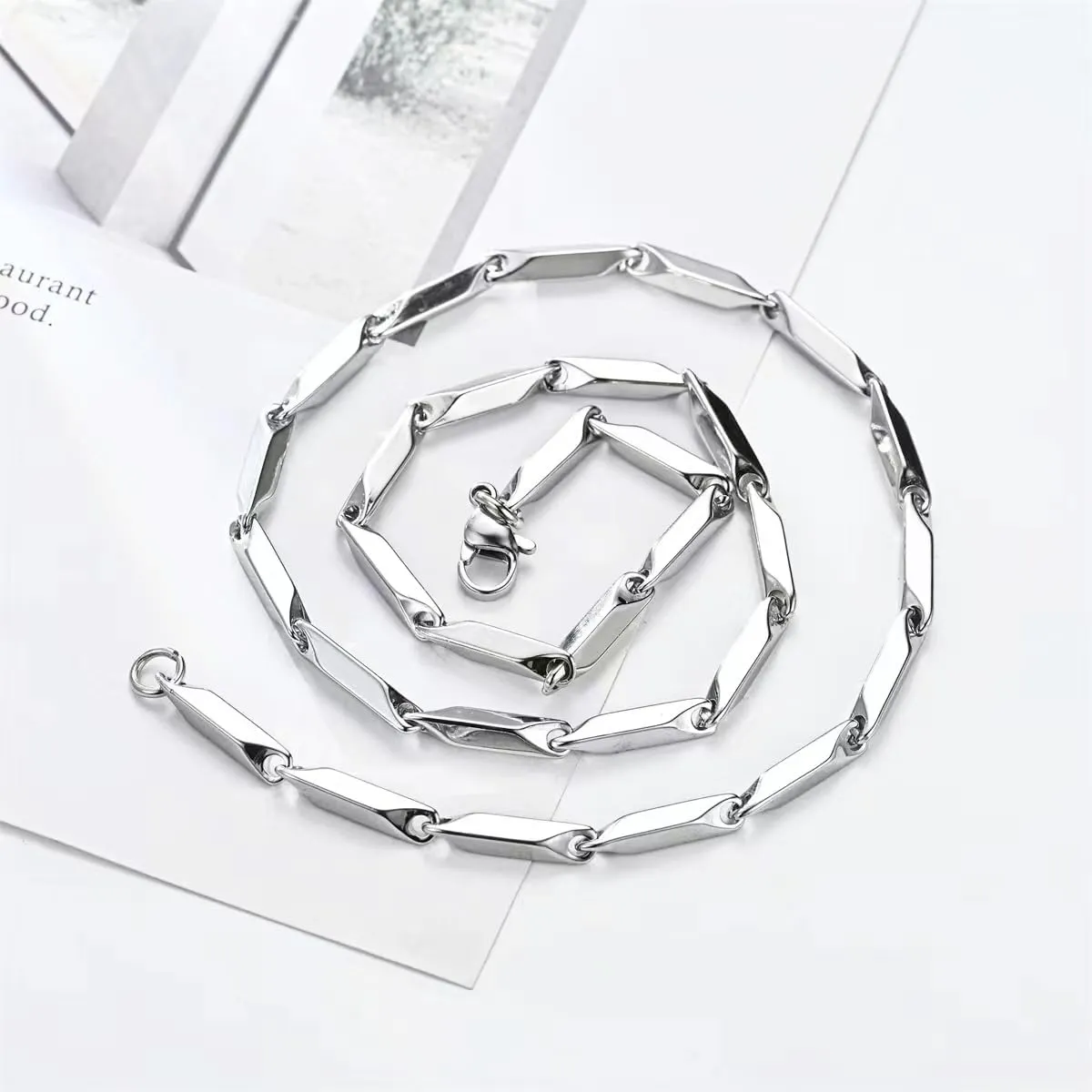 Stainless Steel Chain Necklace for Men Women Silver Rhombic Wheat Link 3mm Chains Fashion Jewelry Gift