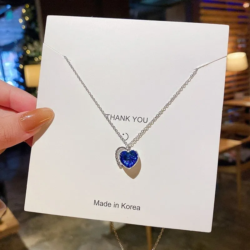 Stainless Steel Cute Bear Pendant Necklace for Women Jewelry Chains Necklaces Zirconia Luxury Choker Korea Wholesale