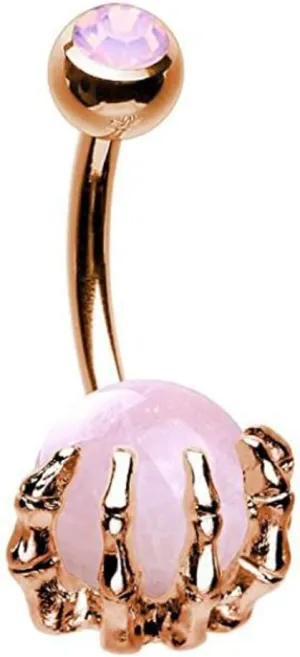 Stainless Steel Navel Rings Colorful Skull Hand Belly Button Rings with Women Men Body Piercing Ornament