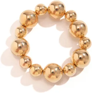 Statement Gold Beaded Bracelets for Women Strand Tarnish Chunky Dainty Link Stackable Beads ball Bracelet