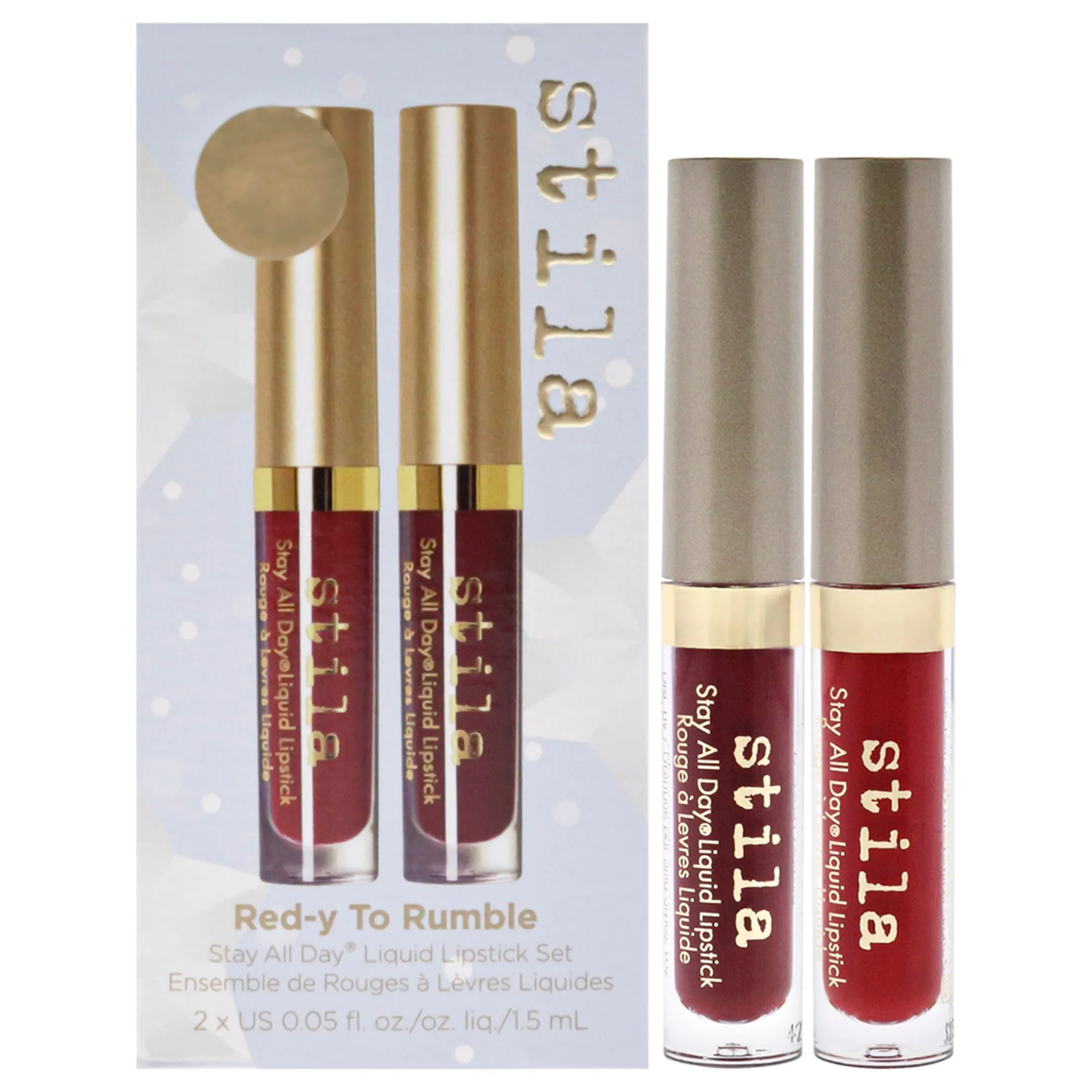 Stay All Day Liquid Lipstick Set by Stila for Women - 2 Pc 0.1oz Stay All Day Liquid Lipstick - Beso, 0.1oz Stay All Day Liquid Lipstick - Rubino