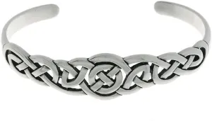 Sterling Silver Celtic Round Knot Bangle Bracelet