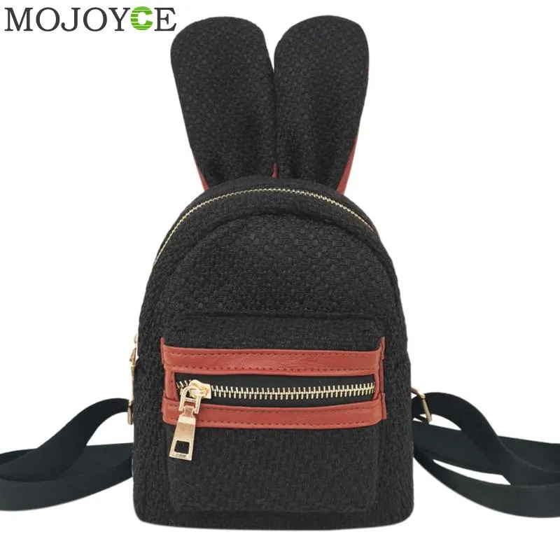 Summer Cute Rabbit Ears Straw Backpack