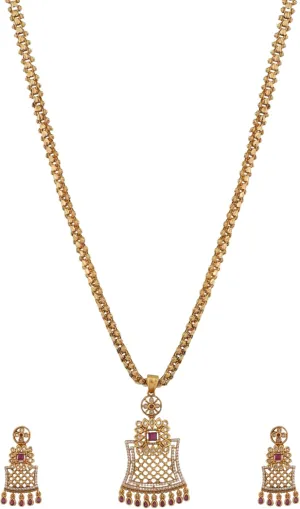 TARINIKA Antique Gold Plated Rajani Pendant Necklace Set - Pendant Necklace for Women | Perfect for Ethnic Occasions | Traditional Indian Necklace | | 1 Year Warranty*
