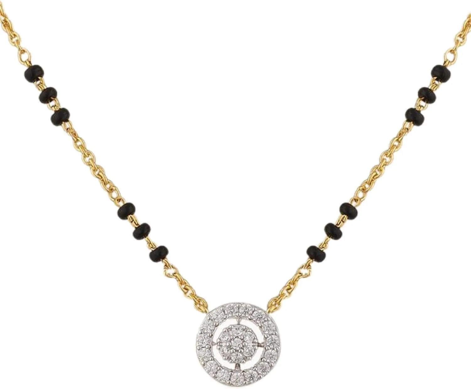 Tarinika Sterling Silver Forever Mangalsutra Chain Necklace with Charm Design(Gold-Plated) - Silver Chain Necklace for Women | Perfect for Casual occasions | Indian jewelry sets for women | 1 Year