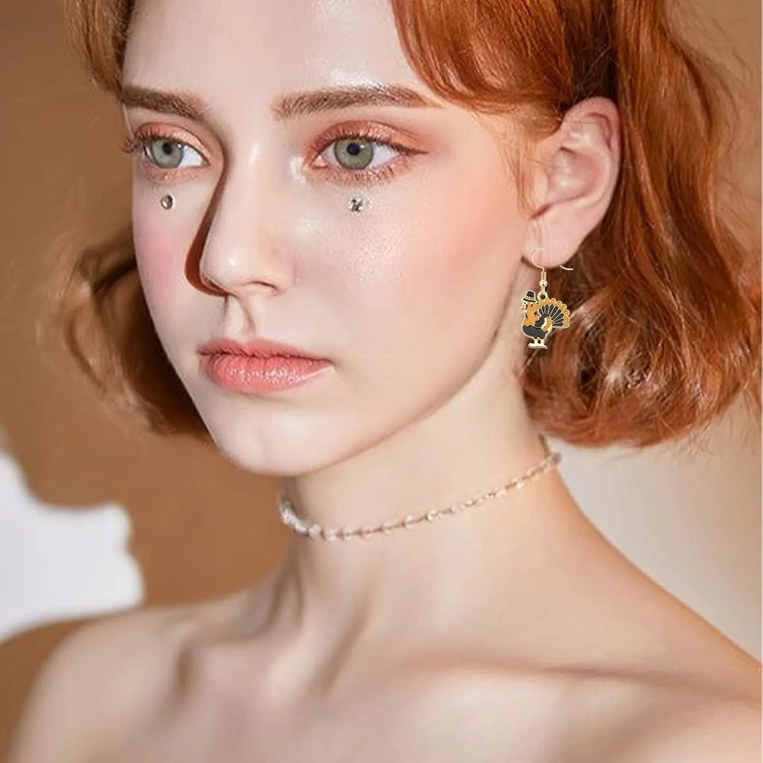 Thanksgiving Earrings Set Alloy Cute Cartoon Animals Maple Leaf Turkey Pumpkin Corn Fall Statement Dangle Drop Earrings Autumn Accessory Jewelry for Women Ladies
