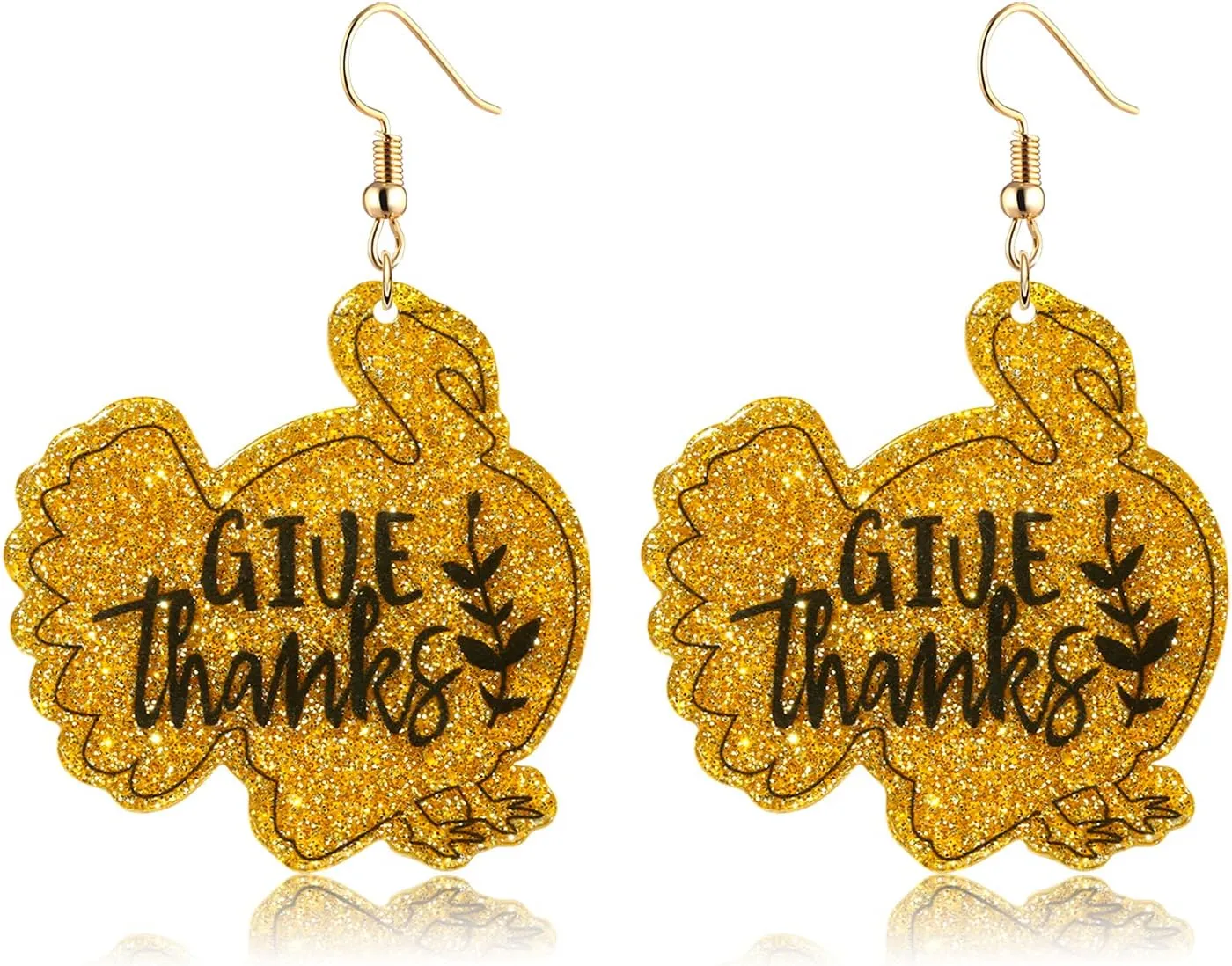 Thanksgiving Fall Earrings for Women,Lightweight Acrylic Turkey Earrings,Glitter Coffee Cup Maple Leaf Dangle Earrings Thanksgiving Festive Holiday Party Jewelry Accessory Gifts