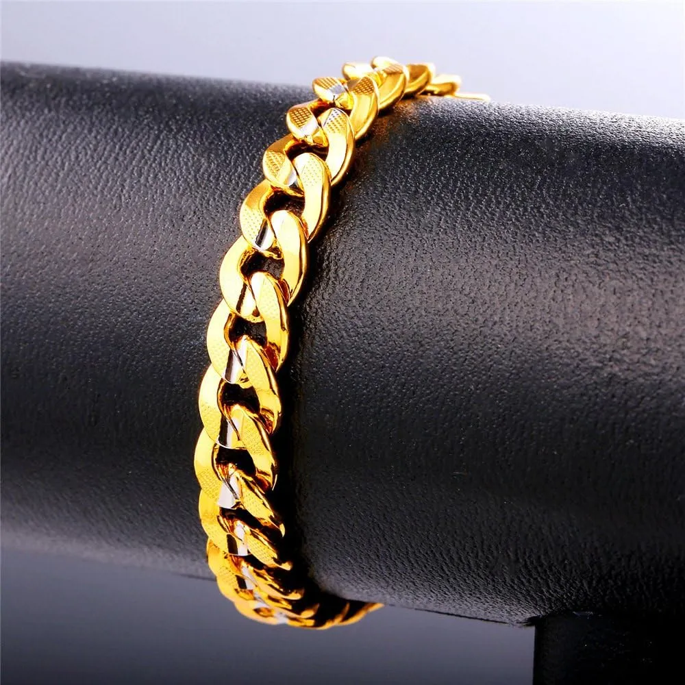 U7 Diamond Cut Miami Cuban Link Chain for Men Women Stainless Steel Curb Chain Necklace, Cool Hip Hop Jewelry Silver/Black/18K Gold Plated Chains, Width 3/6/9/12mm,18/20/22/24/26/28/30 Inch