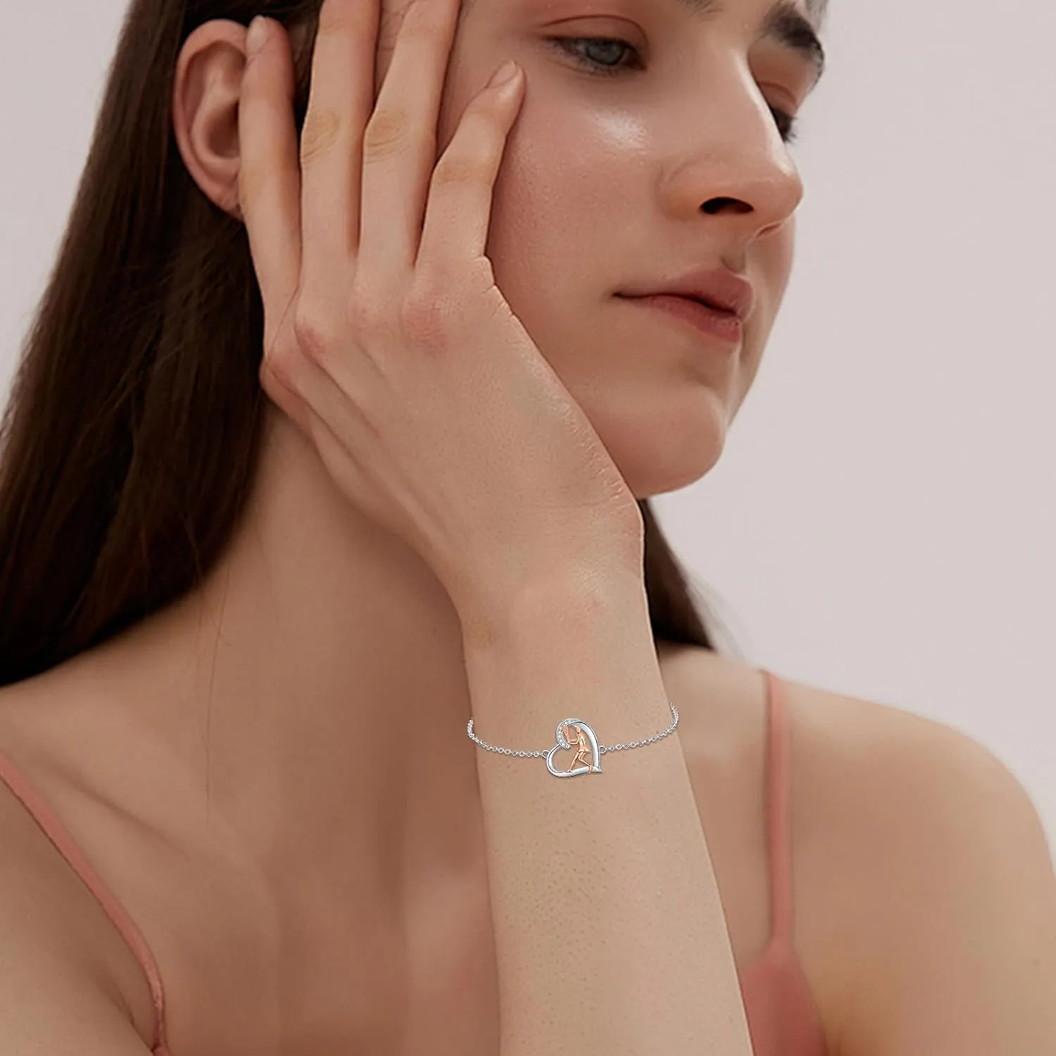 Volleyball/Tennis/Golf Bracelet 925 Sterling Sliver Heart Sports Bracelets Jewelry Gifts for Women Mom Lover Player