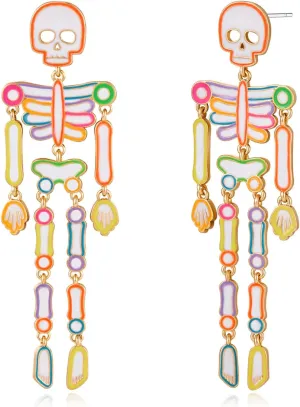 WOWORAMA Halloween Earrings for Women Cute Vintage Halloween Themed Drop Dangle Earrings Spider Web Pumpkin Witch Bat Earrings Halloween Jewelry for Women