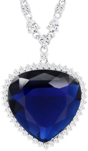 XUPING Charm Sparkly Heart of Love Big Blue Necklaces & Pendants Jewelry Women Party Anniversary