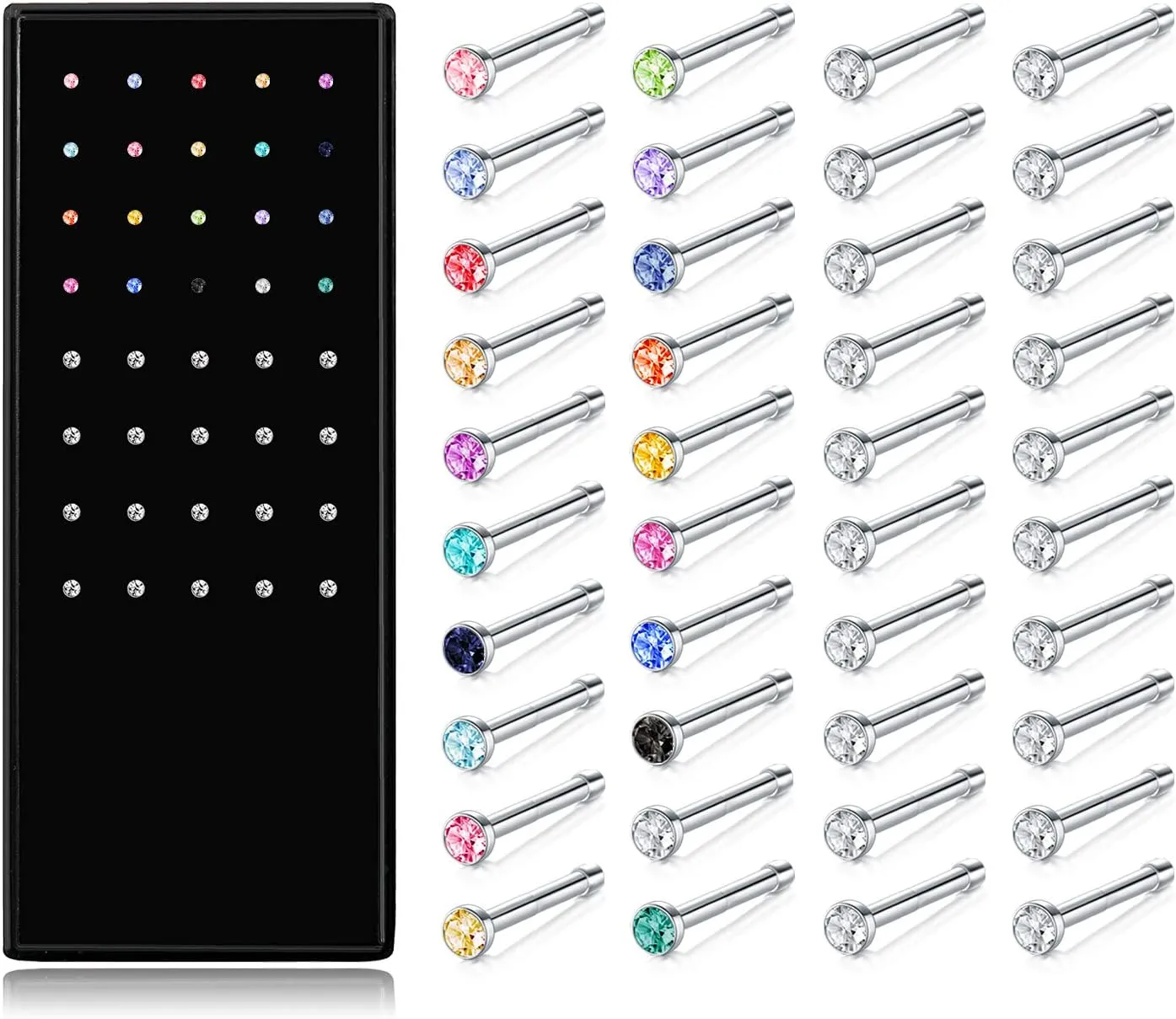 Zolure 18G 20G 22G Nose Pin Bone Screws Studs Surgical Steel Body Piercing Jewelry for Women Men